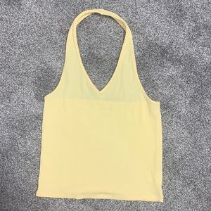 AE yellow halter crop top